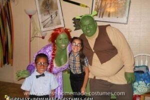 Disfraz casero de Shrek y Fiona